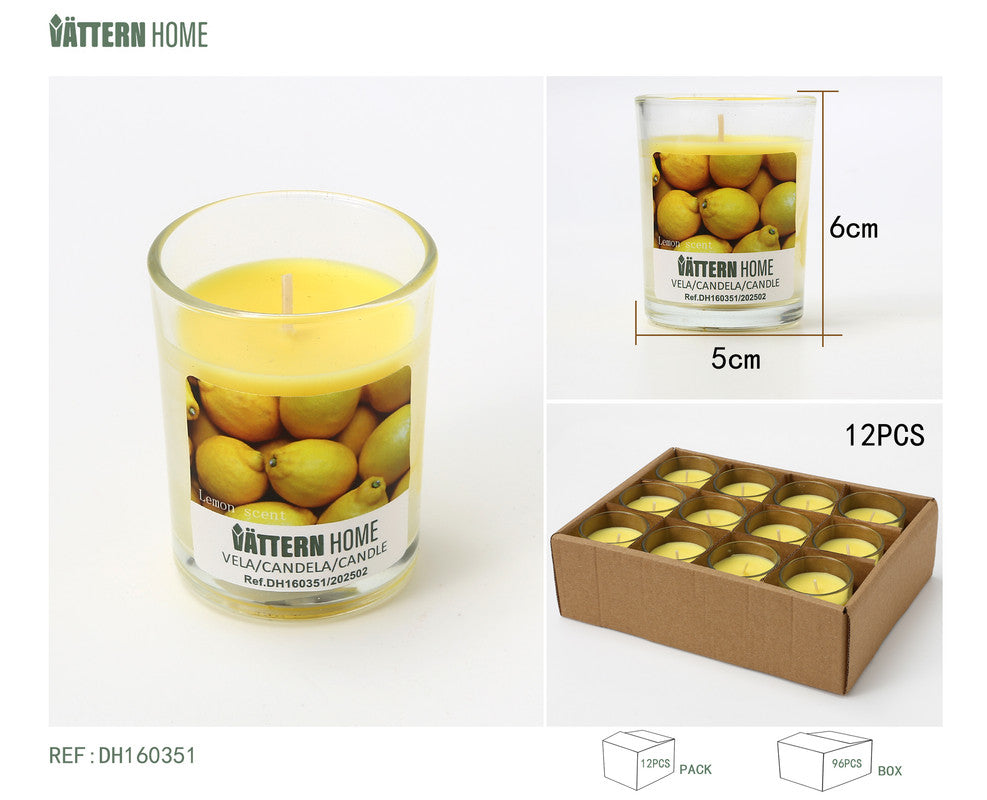 Candela Profumata in Bicchiere – Fragranza Limone