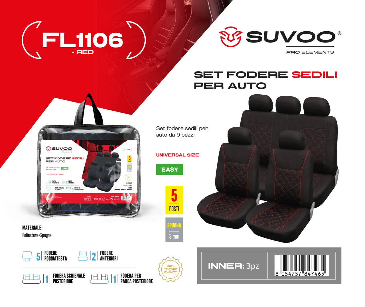 SET 9 PZ COPRISEDILE PER AUTO