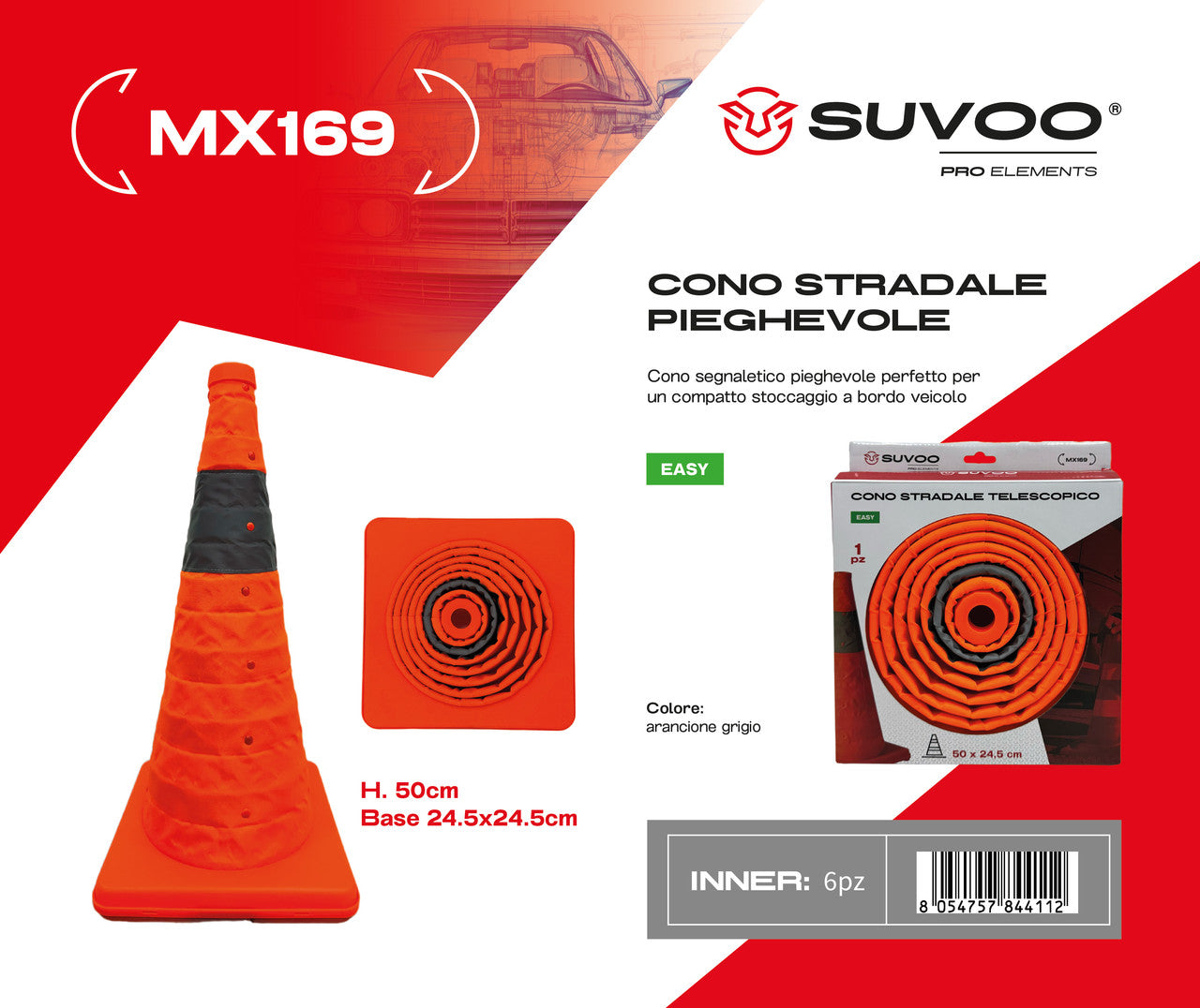 CONO STRADALE TELESCOPICO 50 X 24.5CM
