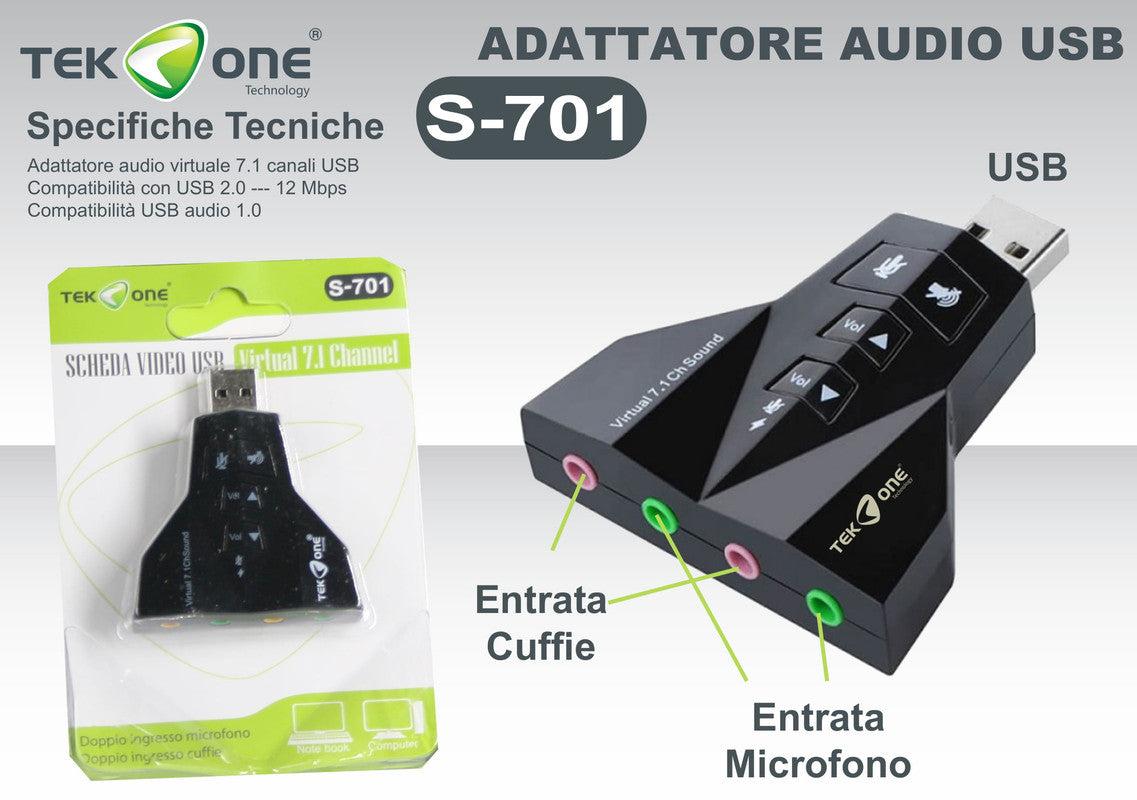 -SCHEDA AUDIO USB DUE USCITE