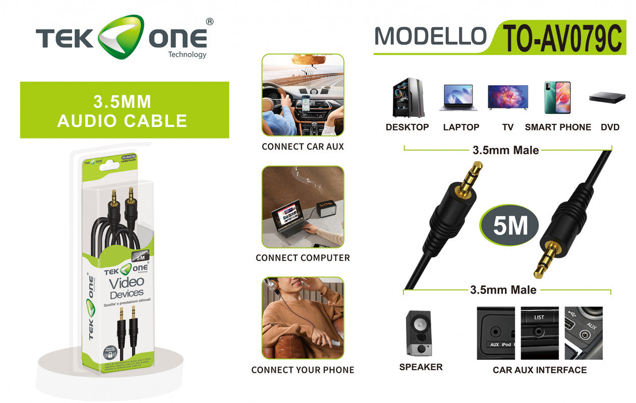 CAVO AUX 3.5/3.5 5 METRI