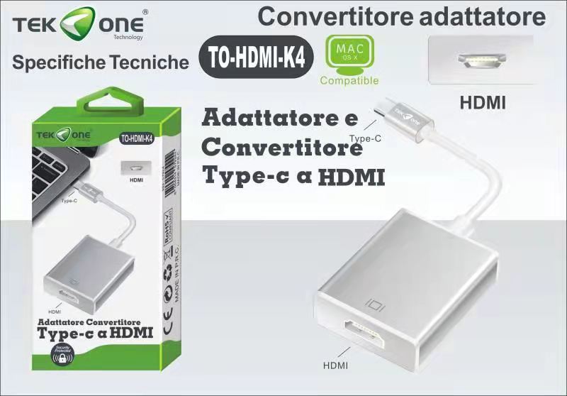 ADATTATORE CONVERTITORE TYPE-C A HDMI