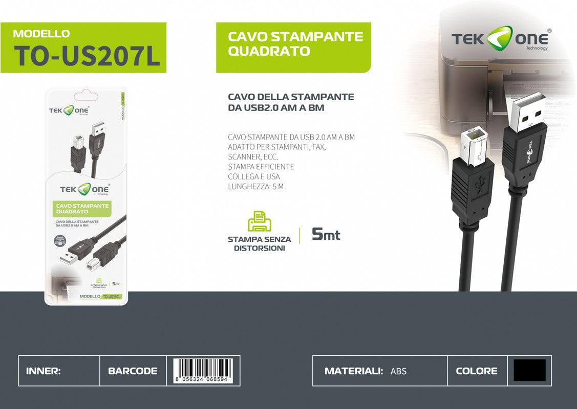 CAVO AM/BM STAMPANTE 5M