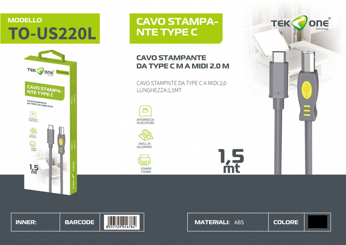 CAVO STAMPANTE USB-C 1.5MT