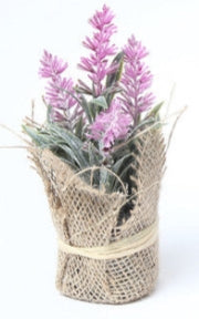 Mini Lavanda Artificiale con Sacchetto in Juta