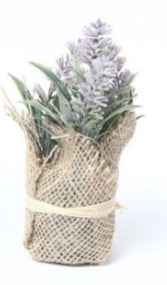 Mini Lavanda Artificiale con Sacchetto in Juta