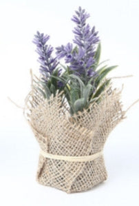 Mini Lavanda Artificiale con Sacchetto in Juta